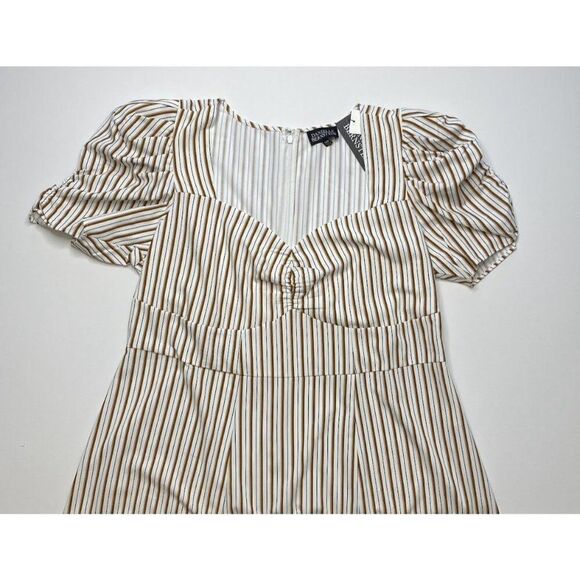 Danielle Bernstein Midi‎ Slip Dress 22W 3X Plus Size Women's Striped Front-Slit - Picture 5 of 8